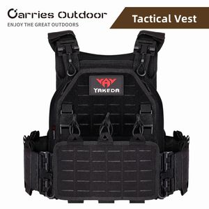 Men's Vests YAKEDA Plate Tactical Vest Outdoor Hunting Protective Shoulder Adjustable Vest Airsoft Combat Military Equipment 230827