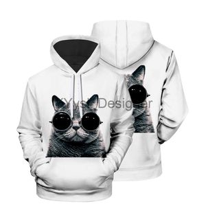 Kawaii Cat 3D Tryckt överdimensionerade kvinnor/män Hoodies Sweatshirt Animal Cartoon Long Sleeve Pullover Hooded Sweatshirts Streetwear X0828
