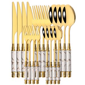 Geschirr-Sets, Spiegel, Keramikgriff, Geschirr-Set, Weißgold, Besteck, Gabel, Löffel, Messer, Edelstahl, Besteck, Abendessen 230828