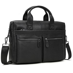 Bolsas para portátiles Sbirds Moda Maletín de cuero negro para hombres Bolso de hombre genuino Bolsos de trabajo Estilo coreano 230829