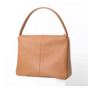 Abendtaschen MS Minimalistischer Stil Kuhleder Tasche für Frauen Große Kapazität Schulterhandtasche Mode Dame Geldbörse Luxus TOGO Tote 2023