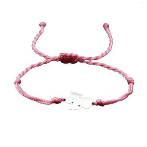 Charmarmband med ängel för kvinnor justerbar längd gåva vänskap sträng armband hantverk handgjorda vattentäta modesmycken födelsedag