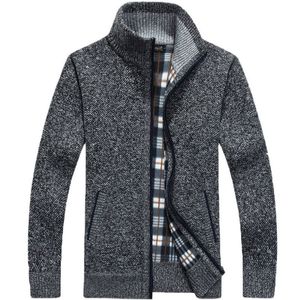 メンズセーター秋の冬のセーターコートフェイクファーウールジャケットメンズジッパーニット濃い暖かいカジュアルニットウェアカーディガン230829
