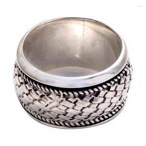 Klusterringar 2023 Trend Vintage Full Circle Woven Women's Men's Ring Par Cool Stuff Mens Jewelery Bijouterie Female Wedding