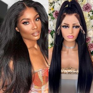 Straight HD Transparent Lace Wig 13x6 Lace Front Human Hair Wigs Brazilian Lace Frontal Wig Yaki Preplucked