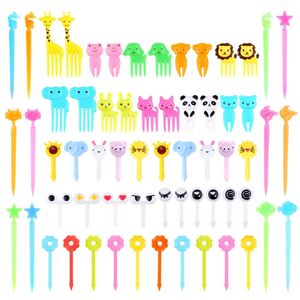 Fruit Fork Cartoon Mini Animal Farm Cartoon Food Selection Children Snacks Cake Dessert Food Fruit Fork Party Decoration