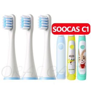Toothbrushes Head 3PCS Mitu Replace Toothbrush MES801 SOOCAS C1 For Children Kids Vacuum With Cover Soft Brush 230828
