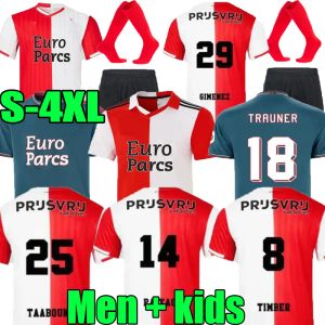 XXXL 4XL 2023 Feyenoords Home KOKCU Away Gimenez Danilo 22 23 24 Maglie da calcio Away TRAUNER Uomo Maglia da calcio per bambini KIDS HARTMAN GIMENEZ PAIXAO TAABOUNI TIMBER RED