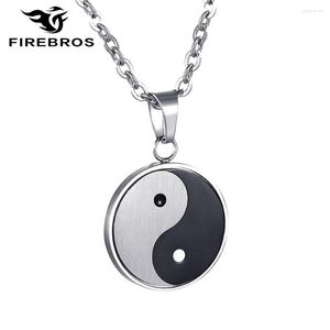 Pendant Necklaces FIREBROS 20/24" Chain Stainless Steel Tai Chi Yin Yang Necklace Men Women Religious Protection Jewelry Gift Drop