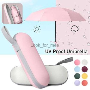 Dobrável leve mini guarda-chuva chuva feminino portátil viagem cápsula 5 dobrável guarda-chuva à prova de vento guarda-sol hkd230828