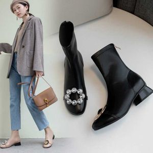 Small Short Boots Women's Single Boots Chunky Heel Short Martin Boots Low Heel Low Boots 091823