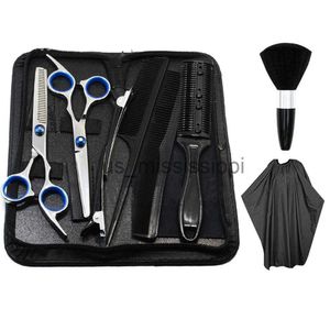 Schere, Schere, Haarschneideschere und Effilierschere, Set, Haarschnittschere, Friseurset mit Kamm, Clip, Umhang usw. für das tägliche Haarstyling x0829