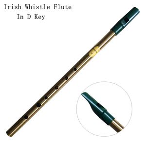 Leveranser mässing Irish Whistle Flute C/D Key Ireland Feadog Flute Tin Pennywhistle Metal Dizi Feadan 6hole Musical Instrument