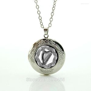 Pendant Necklaces 2023 Collares Collier Harp And Charm With Necklace Plate Glass Po Cabochon Locket Jewelry N764