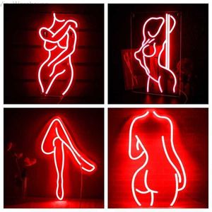 Custom Neon Sign Art Wall Hanging Decor Sexy Lady Led Neon Lights Sign Wall Lamps Arcade Bar Party Room Store Hotle Decoration HKD230825