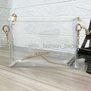 Omuz Çantaları Kadın PVC Su Geçirmez Şeffaf Taşınabilir Omuz Kayışı Strap Messenger Tasarımcı Çantası Şeffaf Kadın Jöle Zinciri Caitlin_fashion_Bags