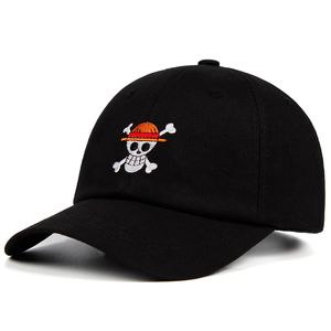 Top Caps korsan bayrak baba şapka Japon anime% 100 pamuk nakış beyzbol şapkası unisex moda açık boş zaman kapakları 230828