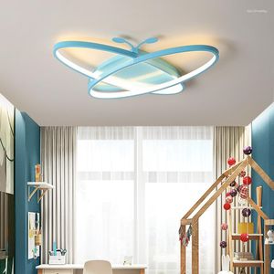 Tavan Işıkları Modern LED Yatak Odası Çocuk Oyuncak Odası Yaratıcı Kişilik Mavi Siyah Kids Lamba Aydınlatma Fixtur