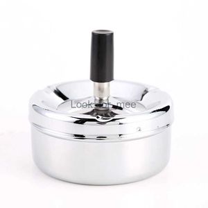 Portable Round Spinning Ashtray Cigarette Ash Stainless Steel Ashtray Housewares Spinning with Cover WF1015 HKD230828