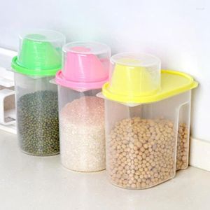 Garrafas de armazenamento 1/3/5pcs grãos recipiente de alimentos 1.9l plástico multigrain tanque hermético organizador transparente selado pode cozinha