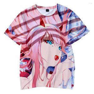 Herr t-skjortor älskling i Franxx T-shirts män kvinnor anime 3d tryck streetwear girl noll två cosplay skjorta harajuku tees överdimensionerade