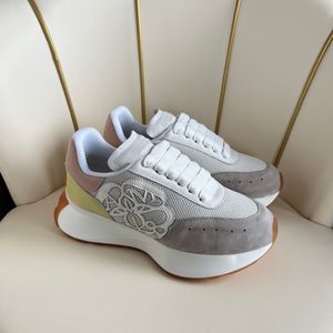 Designers överdimensionerade sneaker casual skor vit svart läder lyx sammet mocka kvinnor espadrilles mens högkvalitativa platt snörning tränare sneakers