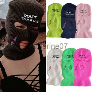 Stingy Brim Hats Full Face Cover Ski Mask Balaclava 3 Holes Army Tactical CS Windproof Knit Beanies Touch Touch Me Brodery Party Cycling Hats J230829