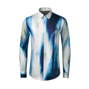 Camisas casuais masculinas de alta qualidade jóias de luxo manga cheia floral homens vestindo mais recente magro para mengood