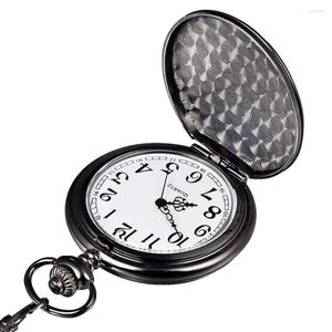 Pocket Watches Fashion Letters Print Arabic Numbers Round Dial Watch Quartz Pendant Clock Chain Mens Women