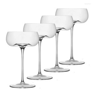 Wine Glasses 4PCS Coupe Cocktail Glass Hand-Blown Crystal Martini | Unique Art Deco