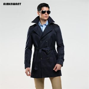 Männer Trenchcoats AIMENWANT Mode Zweireiher Männlich Design Slim Fit Business Casual Oberbekleidung Plus Größe Angepasst Mantel 230828