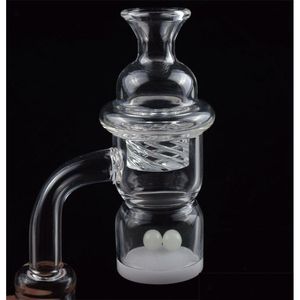 Smoking Pipes Flat Top Splash Guard Opaque Bottom Quartz With 10Mm 14Mm 18Mm Nail Cyclone Spinning Carb Cap And Terp Pearl Ball Drop D Dh3N9