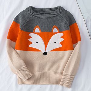 Pullover Autumn Baby Girls Boys Sweaters Coat Kids Stickovers Topps Baby Boys Girls Cartoon Long Sleeve Sweaters 230828