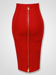 Spódnice 16 kolorów xl xxl sexy solidny zamek błyskawiczny niebieski czarny czerwony biały różowy bandaż spódnica kobiety elastyczne bodycon letnie ołówek 58 cm 230828