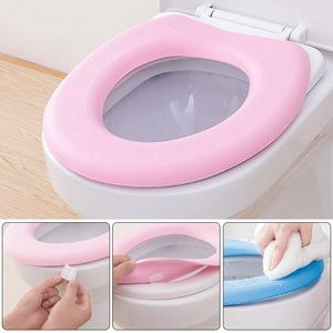 Toilet Seat Covers Waterpoof Mat Soft EVA Reusable Lid Cover Closestool Protector O-shape Cushion Pad Bathroom Decor