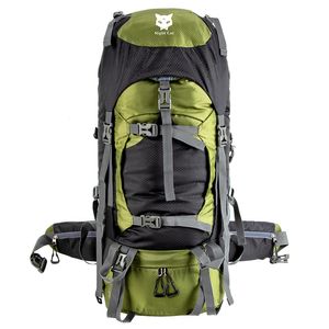 Duffel Bags Night Cat Vandring Ryggsäckar 70L Camping Backpacking Packs för män Kvinnor Lätt utomhus Resande ingen intern ram 230828