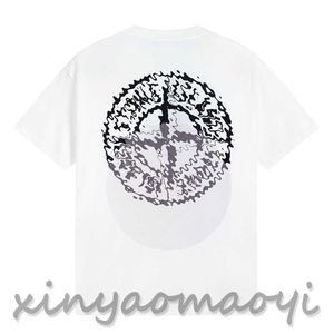 Stone-y006-6, maniche corte firmate, T-shirt da uomo e da donna, comoda e casual, stile multi-stampa bicolore in bianco e nero, targa di alta qualità