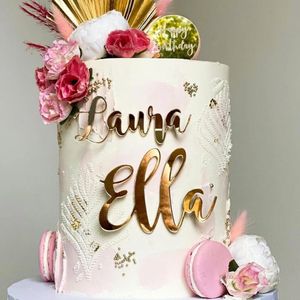 Other Event Party Supplies Cake Topper Personalised Name For Birthday Custom Acrylic Letters Cake Design Center Piece Topper Baby Children's Party Decor 230828