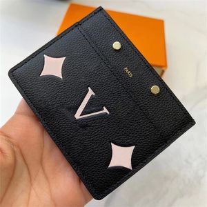 2023 portacarte donna porta carte di design borsa portamonete breve titolari portafogli borse pochette moda Emboss Letters Flowers 5A