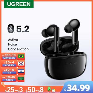 UGREEN HiTune T3 ANC Wireless TWS Bluetooth 5.2 Earphones Headset Active Noise Cancellation in-Ear Mics Handfree Phone Earbuds HKD230828