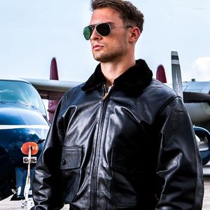 Männer Pelz Faux Leder Bomber Jacke Männer Winter Kragen Klassische Lose Motorrad Pilot Retro Vintage Dicke Warme 2023