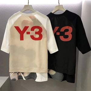 メンズTシャツY3 22SSサマーファッション印刷ダブルデッキラウンドネックカジュアルトップメンズアンドレディースショートスリーブTシャツ230809