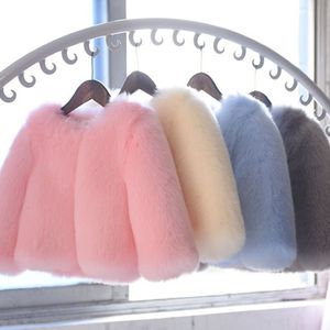 Jackets Girl s Fashion Faux Fur Coat Super Autumn Winter Children Short Fake Fluffy Jacket Kids Princess Clothes TZ 0 230828