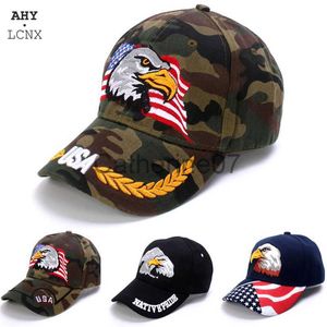 Stingy Brim Hats Herren-Baseballmütze, Tier-Snapback-Mütze für Damen, patriotische 3D-Stickerei, amerikanische und USA-Flagge, schwarzer Papa-Truckerhut J230829