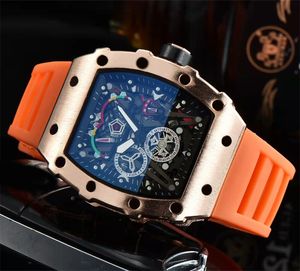 High End Watch Designer AAA zegarki Mężczyźni EW Fabryka szkielet gumowy pasband Pięć punktów Star Business Classic Vintage Watch Multicolor XB011 C23