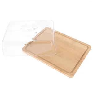 Dinnerware Sets Snack Box Lid Large Butter Dish Bamboo Plastic Tray Holder Counter Countertop Ps Refrigerator Cake Containers