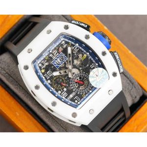 Mechanical RM11-03 Complex function chronograph wrist watch for men 6EQG luxury high quality carbon fiber case waterproof Sapphire glass 4IM7JC