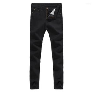 Jeans da uomo 2023 moda colore nero slim dritto per il tempo libero casual marca uomo denim cotone 28-38