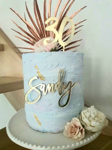 Other Event Party Supplies Script Wording Name Cake Charm and Number topper Mirror Acrylic Cake Name plate Cake Writing Cake Name 230828