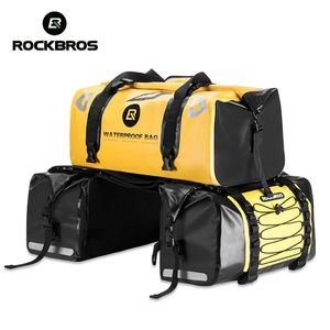 عبوات Rockbros دراجة نارية Tail Bag60L مقاوم للماء حقيبة صالة رياضية محمولة كبيرة السعة عاكسة اليوغا حقيبة رياضية الكتف السفر pannier